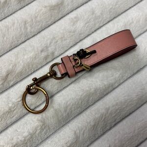 Coach Pink Leather Key Holder with Gold Hardware